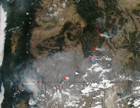 Fires and smoke in western United States