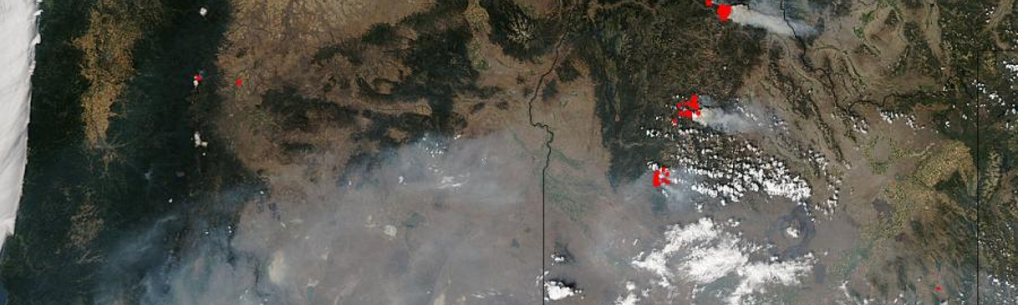Fires and smoke in western United States